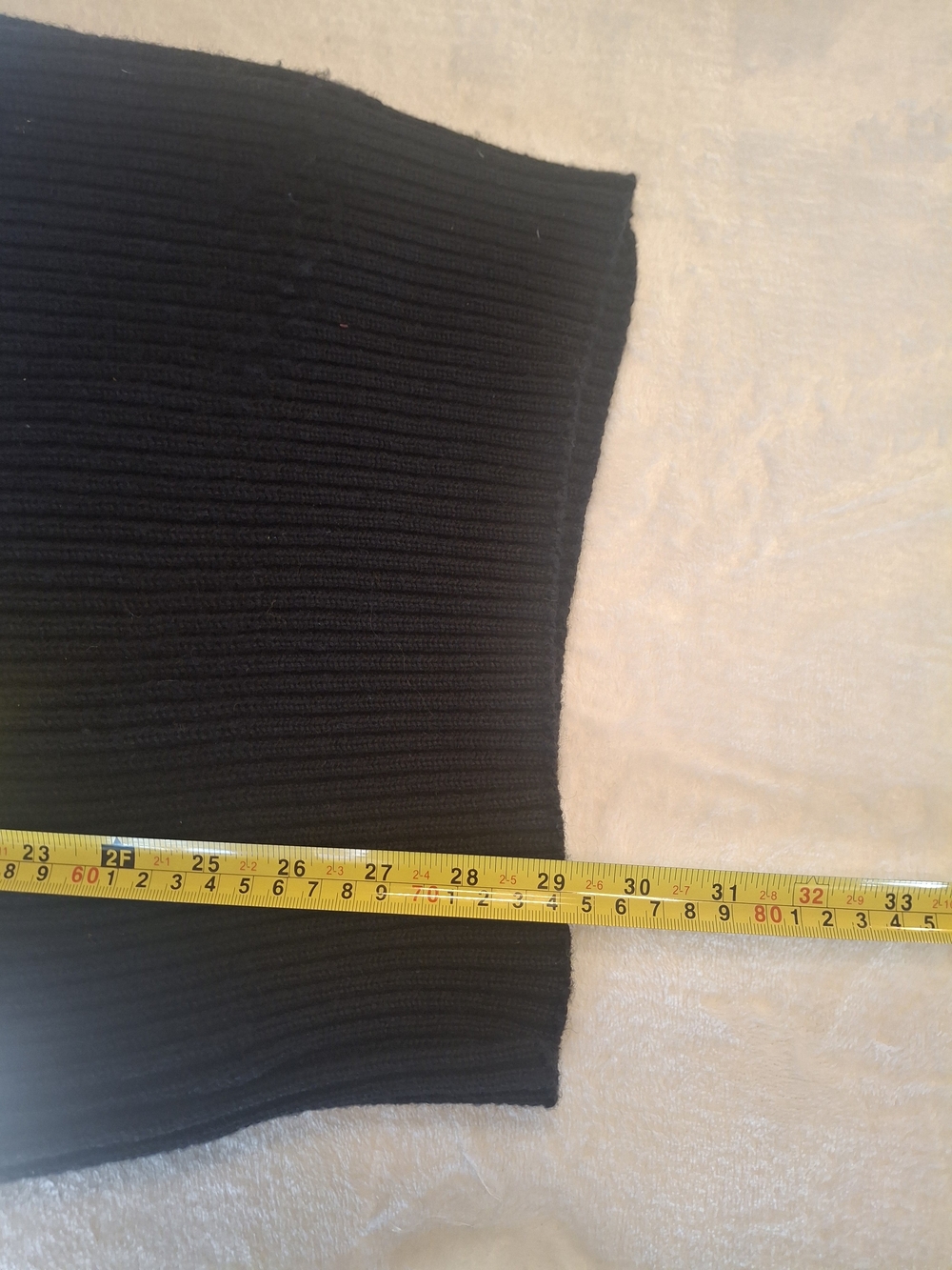 Black Ribbed Crewneck Sweater with Elbow Patches - Picture 4 of 11